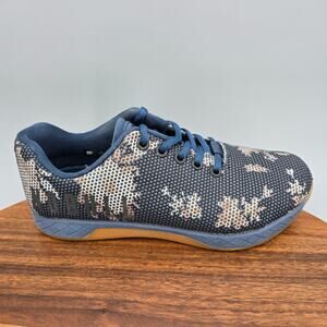 Nobull Shoes Womens 7.5 Navy Blue Dark Camo Gum Gym Training Athletic Sneakers